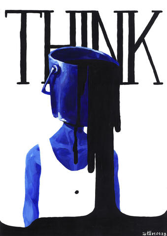 &quot;think&quot; / acrylic paint / a3 / april &#39;22